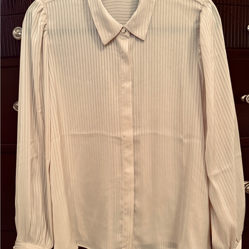 Modern Works Elegant Cream Blouse - size Large